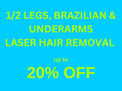 Laser Hair Removal - 1/2 Leg, Brazilian & Underams
